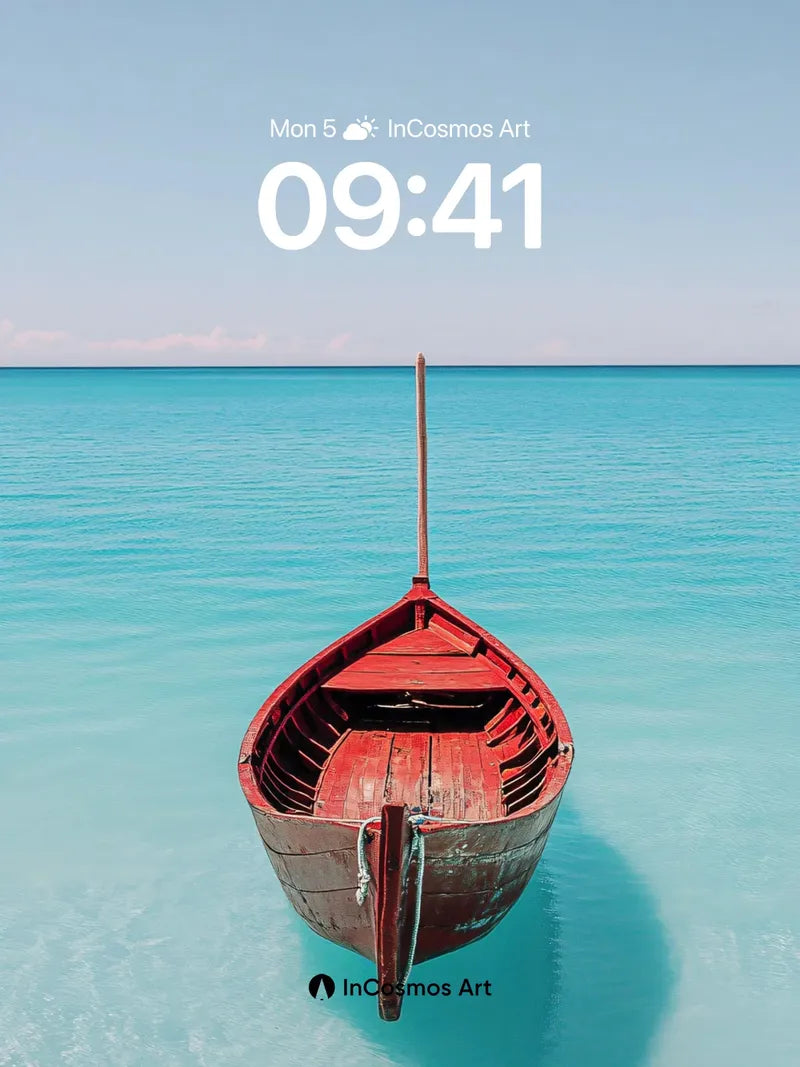 Serene Drift Wallpaper with Crimson Hull