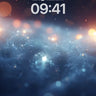Cosmic Veil Wallpaper with Floating Ember Lights wallpaper for iPhone, iPad & Mac