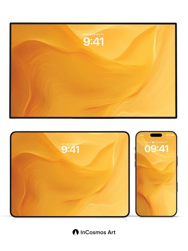 Golden Drift Wallpaper with Liquid Light