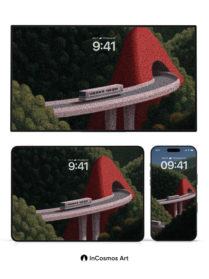 Whispering Ridge Wallpaper with Crimson Arch