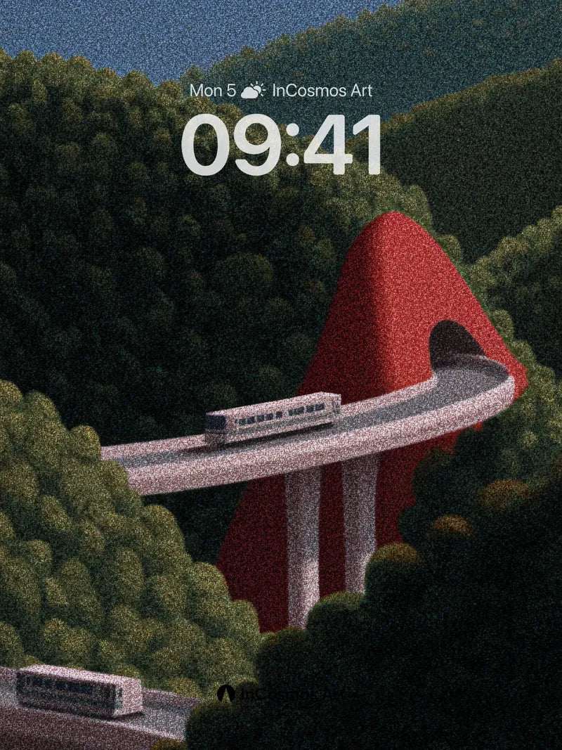 Whispering Ridge Wallpaper with Crimson Arch