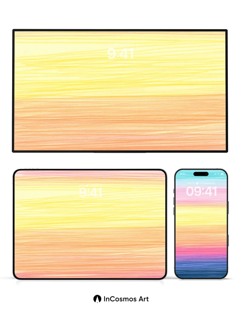 Luminous Horizon Wallpaper with Ethereal Stripes