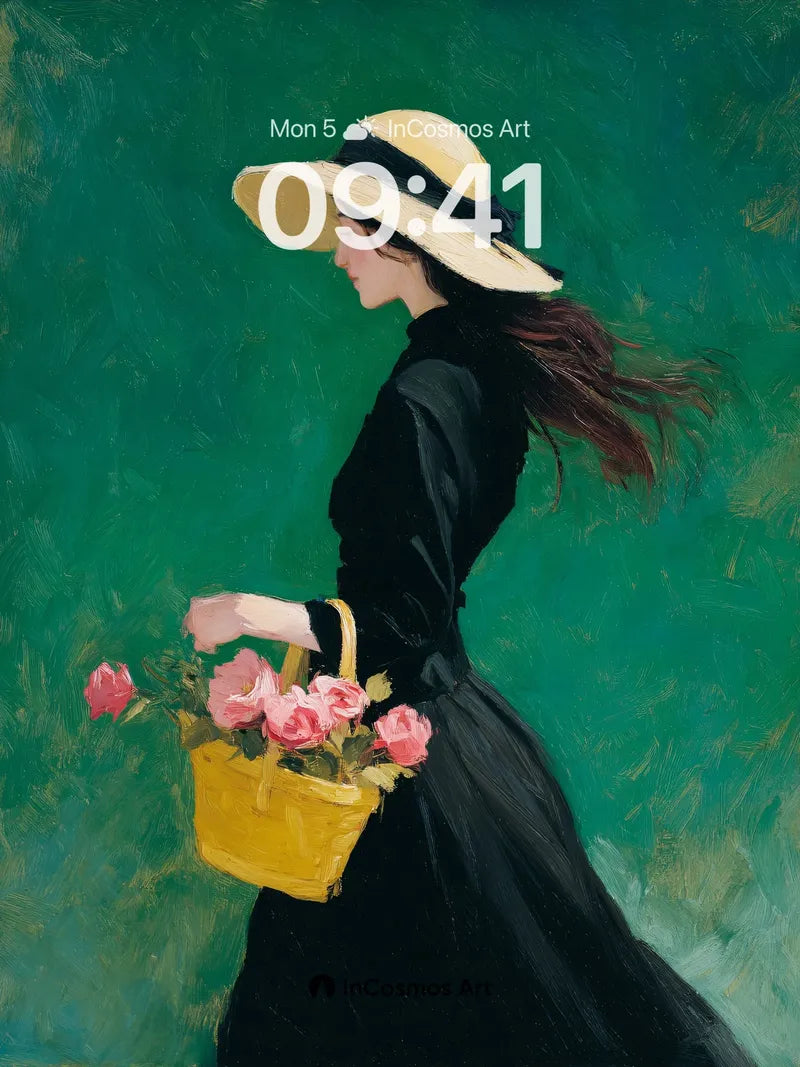 Whispering Roses Wallpaper with Emerald Hush wallpaper for iPhone, iPad & Mac
