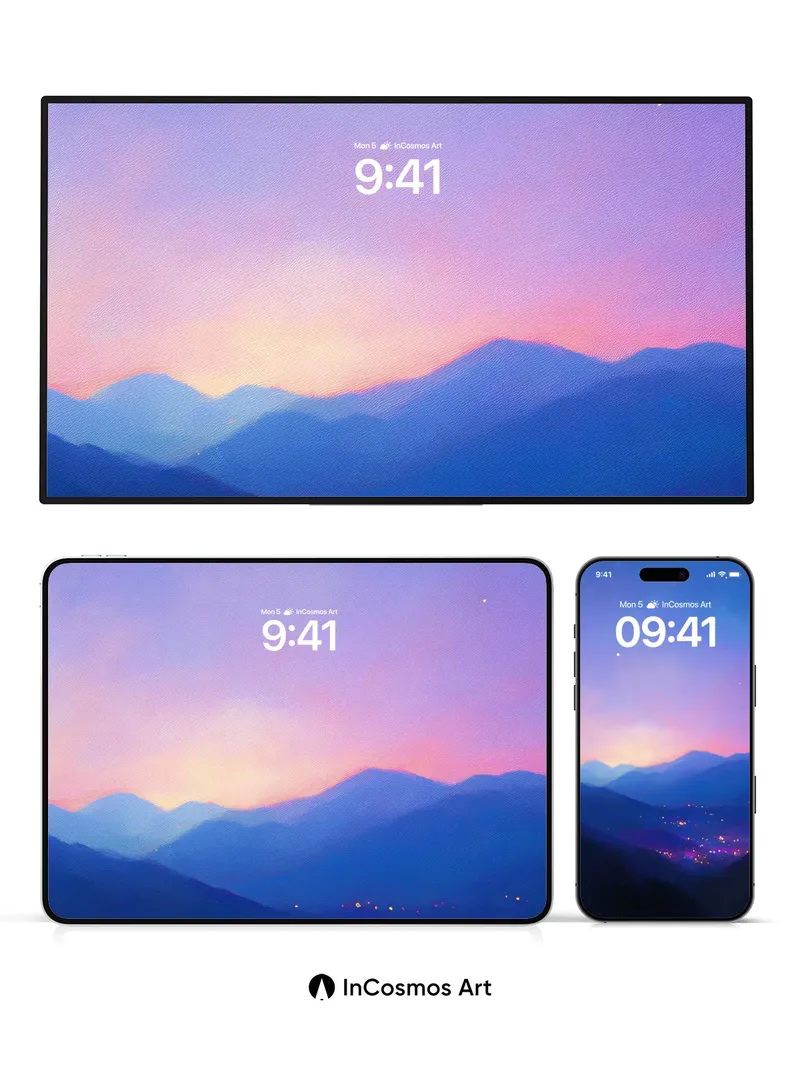 Twilight Hush Wallpaper with Starlit Valley