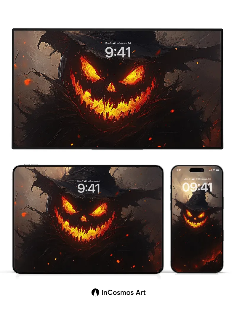Crimson Grin Wallpaper with Witch's Hat