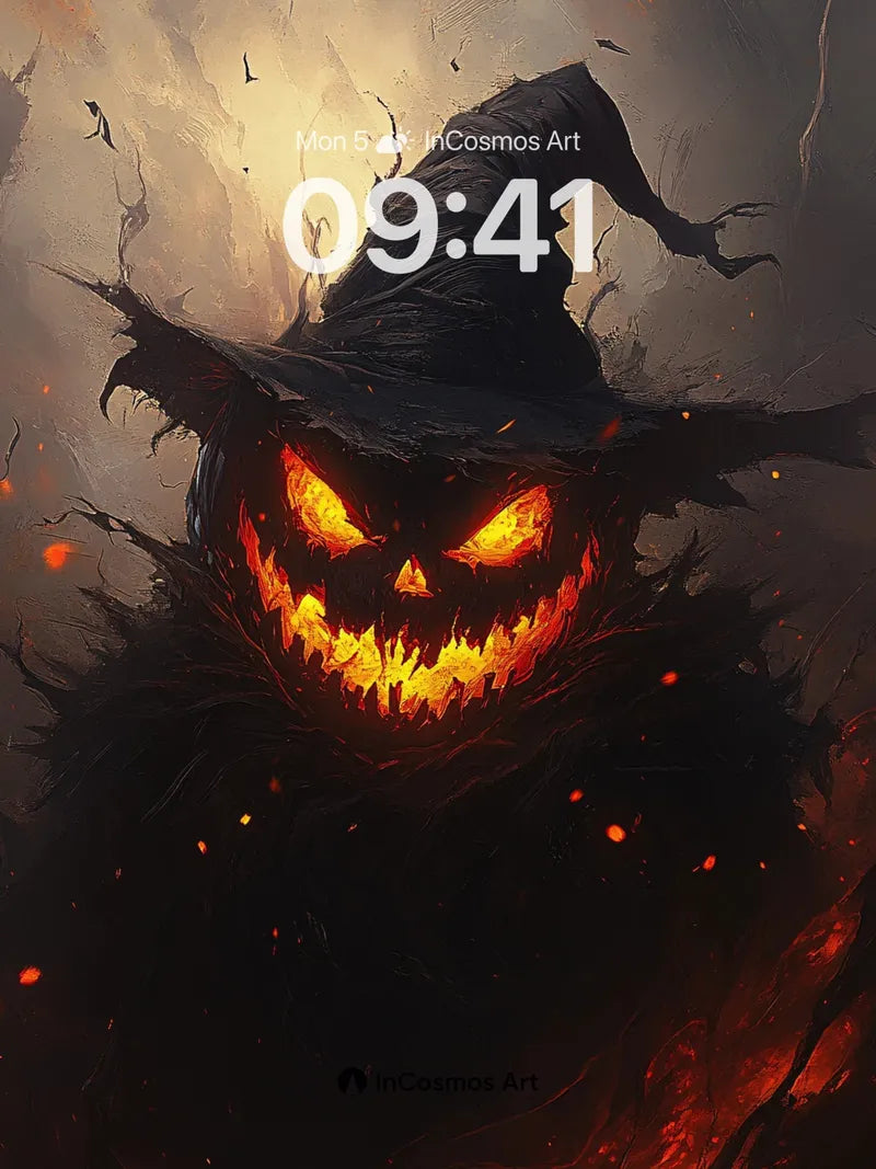 Crimson Grin Wallpaper with Witch's Hat wallpaper for iPhone, iPad & Mac