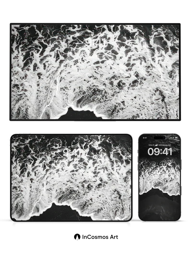 Serenity of Foam Wallpaper with Midnight Tides