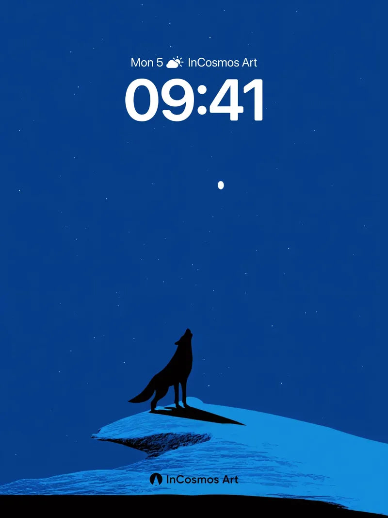 Silent Howl Wallpaper with Moonlit Ridge