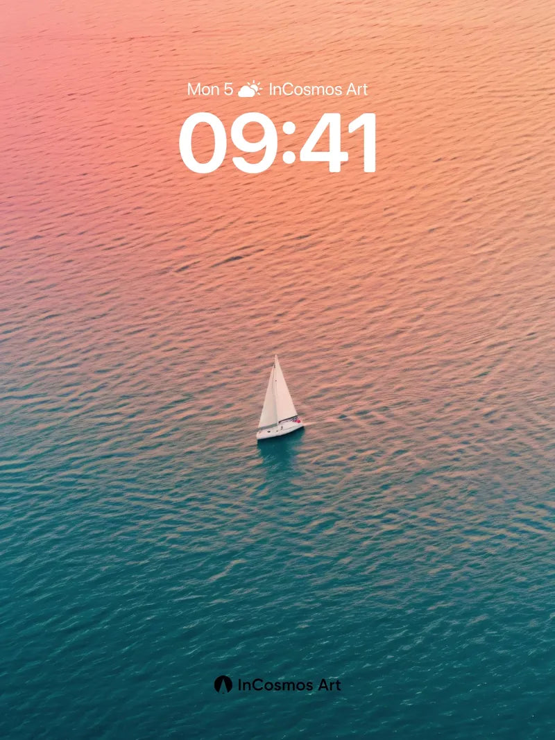 Serenity Sail Wallpaper with Gradient Horizon