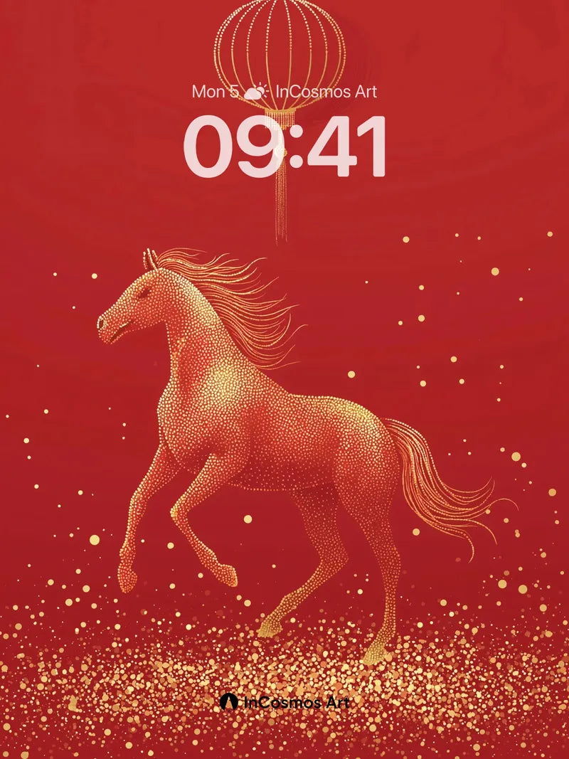 Golden Gallop Wallpaper with Lunar Glow