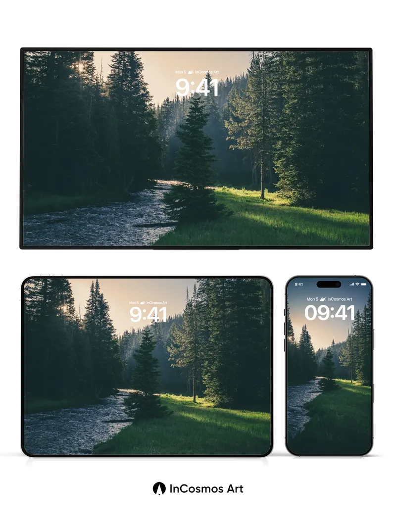 Whispering Pines Wallpaper with Dappled Light