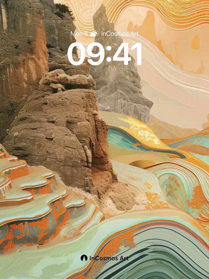 Surreal Canyon Wallpaper with Liquid Light wallpaper for iPhone, iPad & Mac