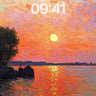 Sunset Reverie Wallpaper with Monet's Brushstroke wallpaper for iPhone, iPad & Mac