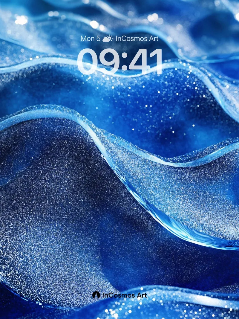 Liquid Night Wallpaper with Starlit Waves wallpaper for iPhone, iPad & Mac