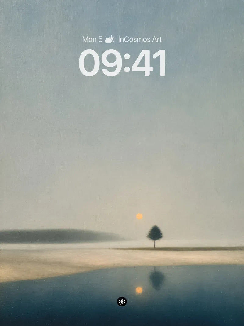 Serene Horizon Wallpaper with Solitary Reflection wallpaper for iPhone, iPad & Mac