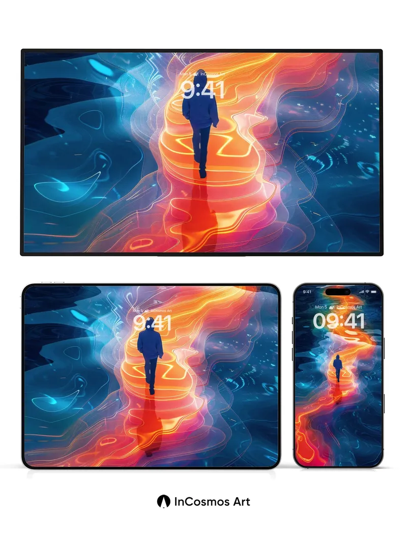 Luminous Pathway Wallpaper with Ethereal Steps