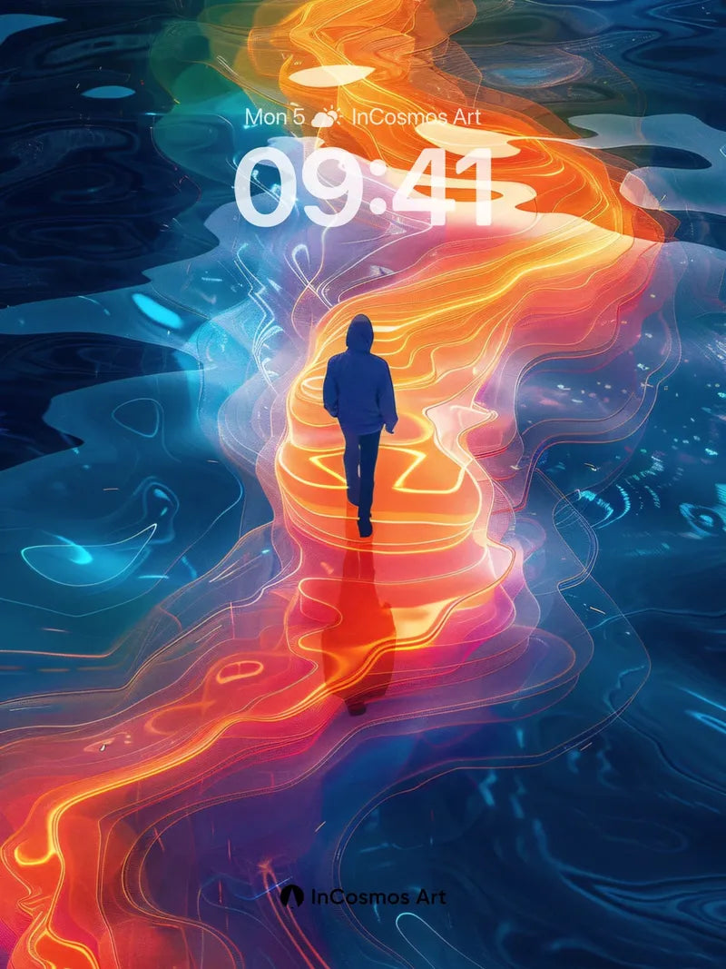 Luminous Pathway Wallpaper with Ethereal Steps