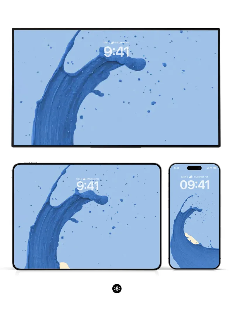 Blue Wave Splash Wallpaper 4K for iPhone Lock Screen