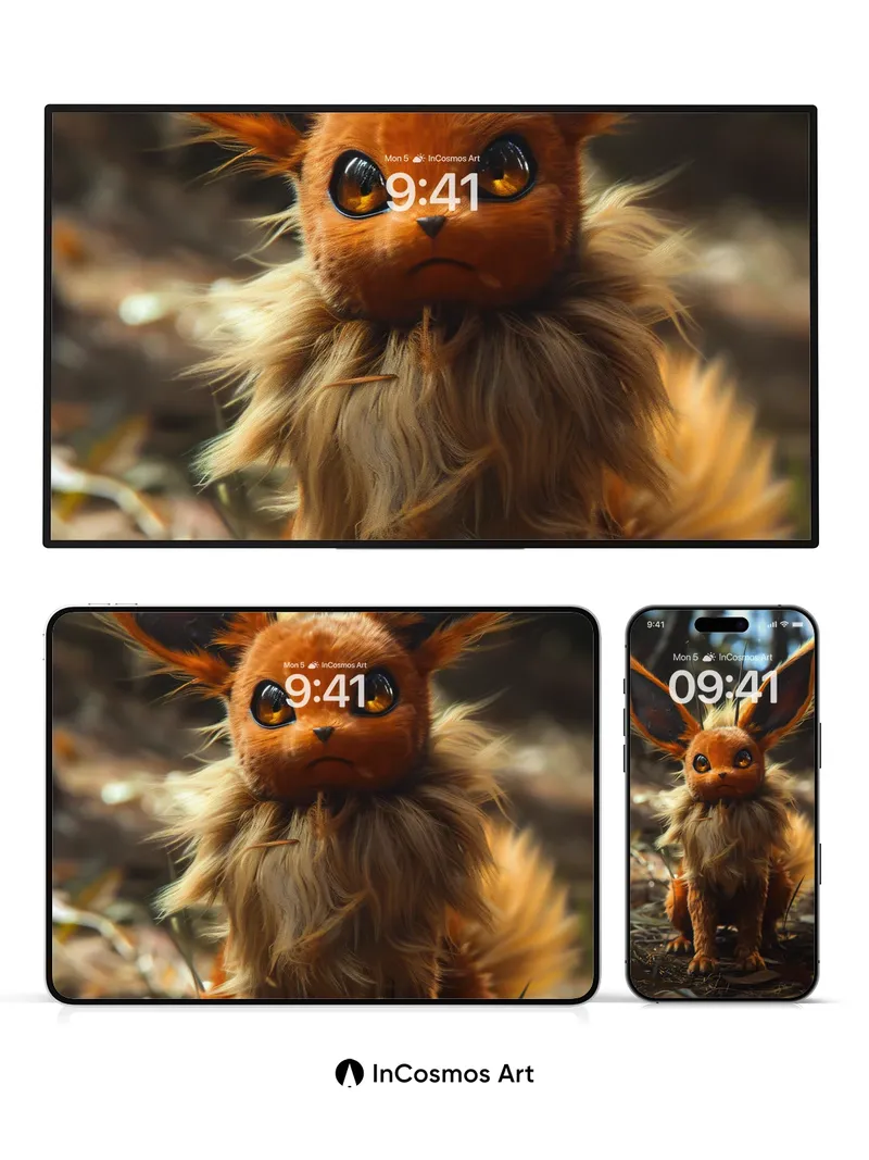 Golden Whispers Wallpaper with Furry Ears