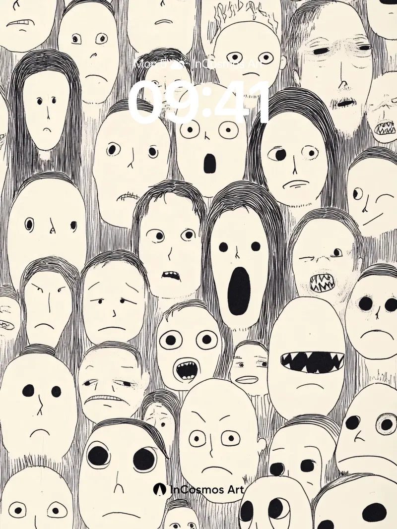 Echo Chamber Wallpaper with Whispering Faces wallpaper for iPhone, iPad & Mac