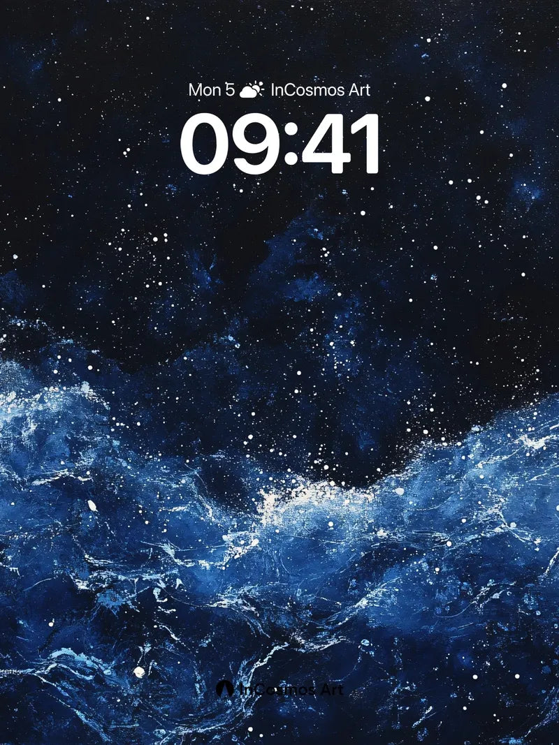Cosmic Surge Wallpaper with Starlit Tides wallpaper for iPhone, iPad & Mac
