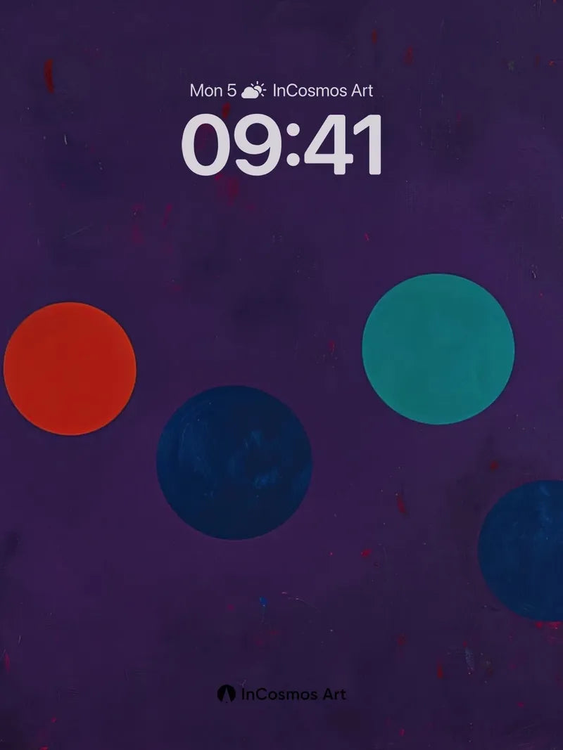 Cosmic Dot Wallpaper with Floating Color Fields