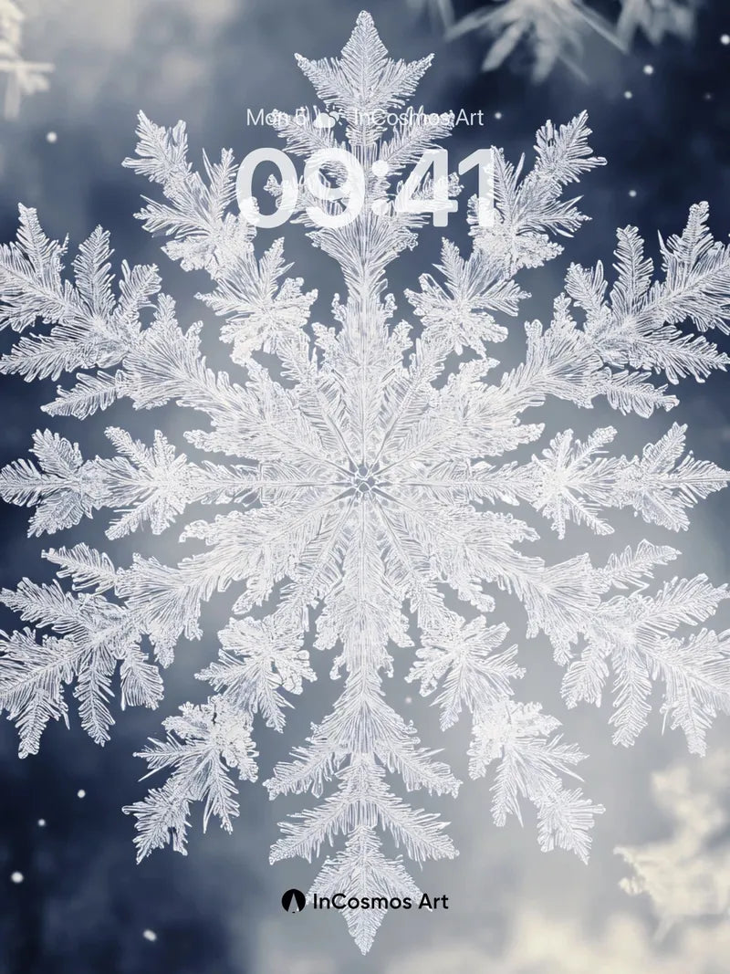 Frost Whisper Wallpaper with Crystal Geometry