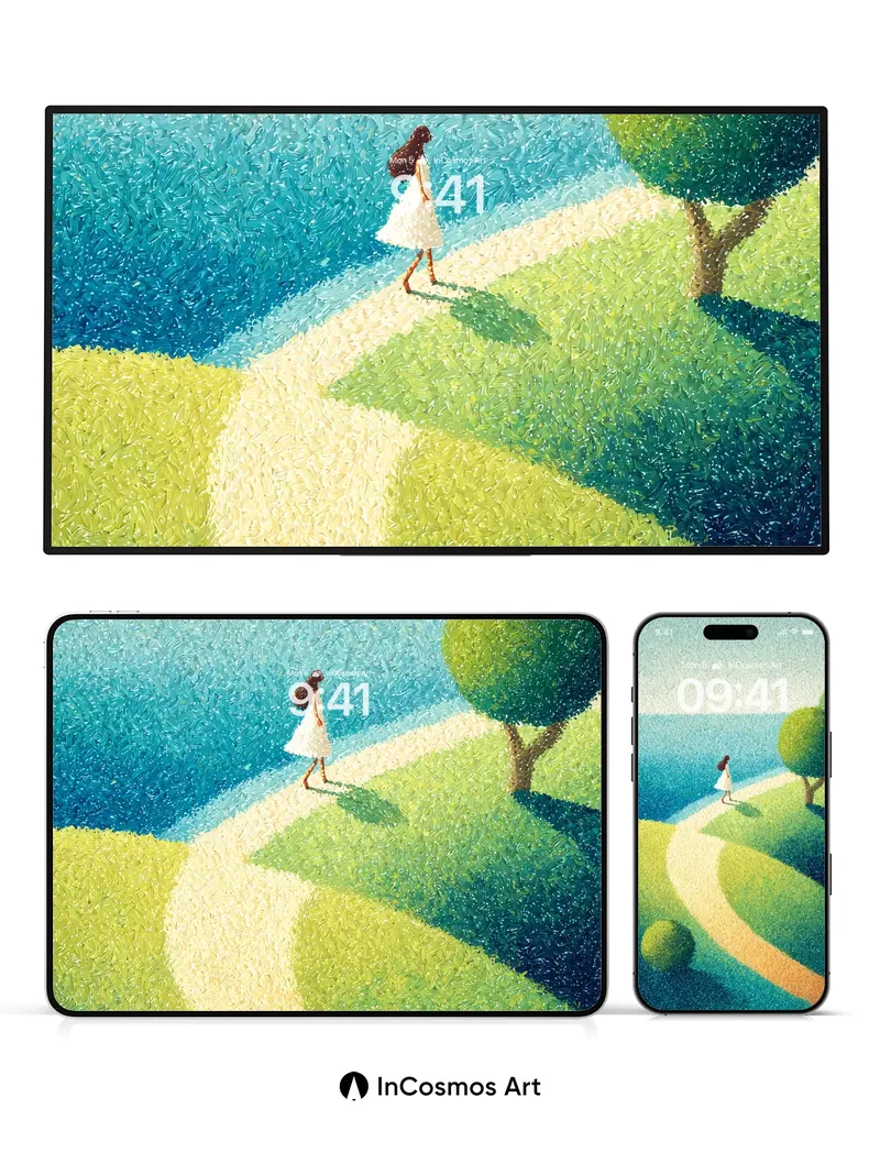 Serenity Path Wallpaper with Textured Light