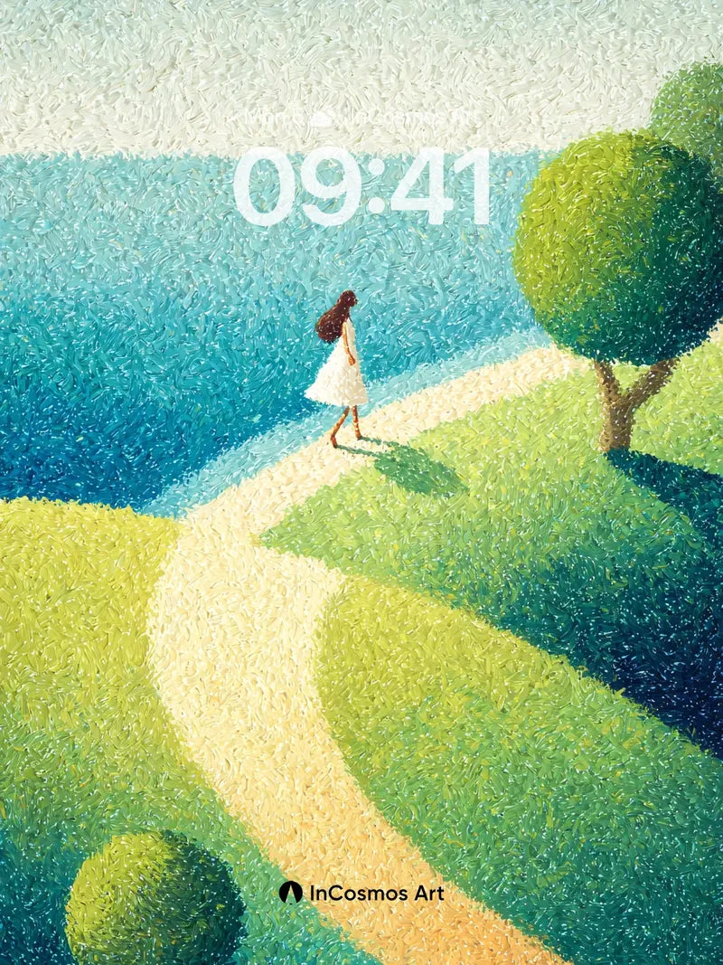 Serenity Path Wallpaper with Textured Light