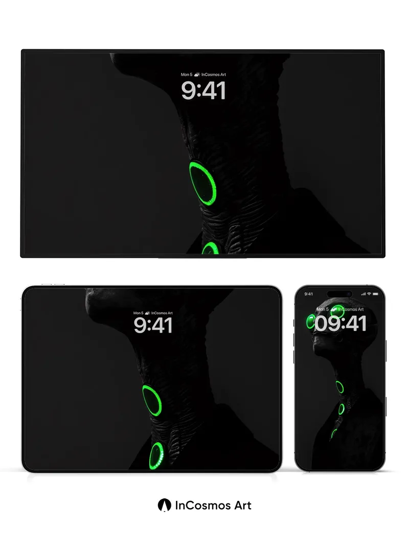 Neon Gaze Wallpaper with Bioluminescent Veins