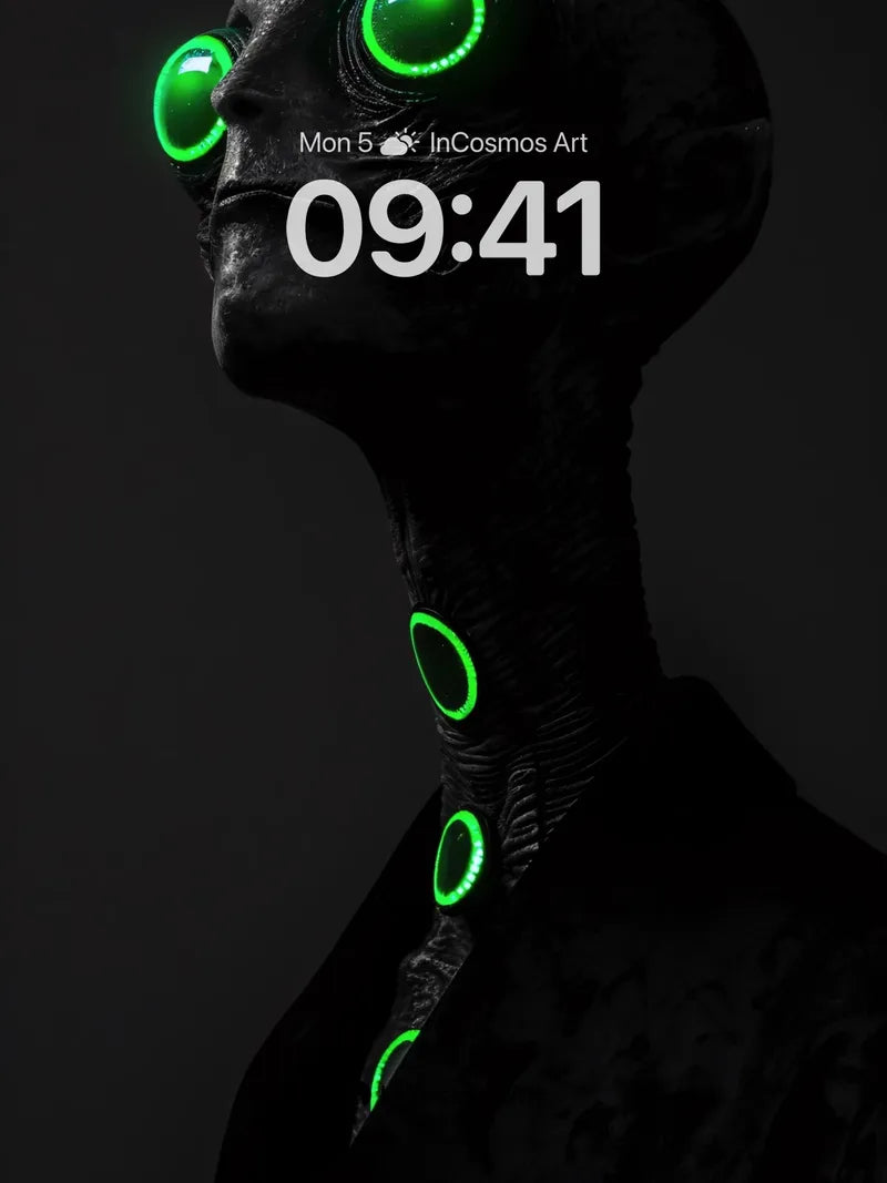 Neon Gaze Wallpaper with Bioluminescent Veins