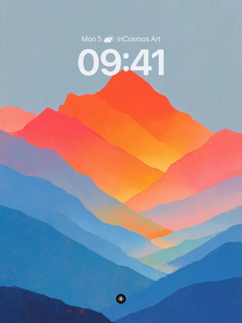 Amber Haze Mountain Wallpaper with Gradient Layers wallpaper for iPhone, iPad & Mac