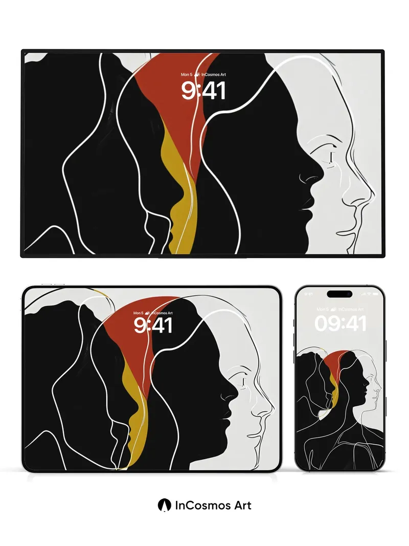 Silhouette Echo Wallpaper with Shared Lines