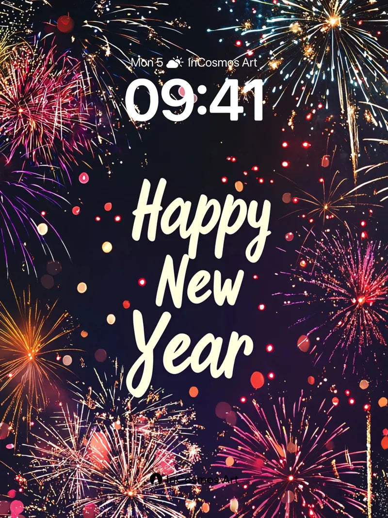 Celestial Fireworks Wallpaper with Midnight Sparkle