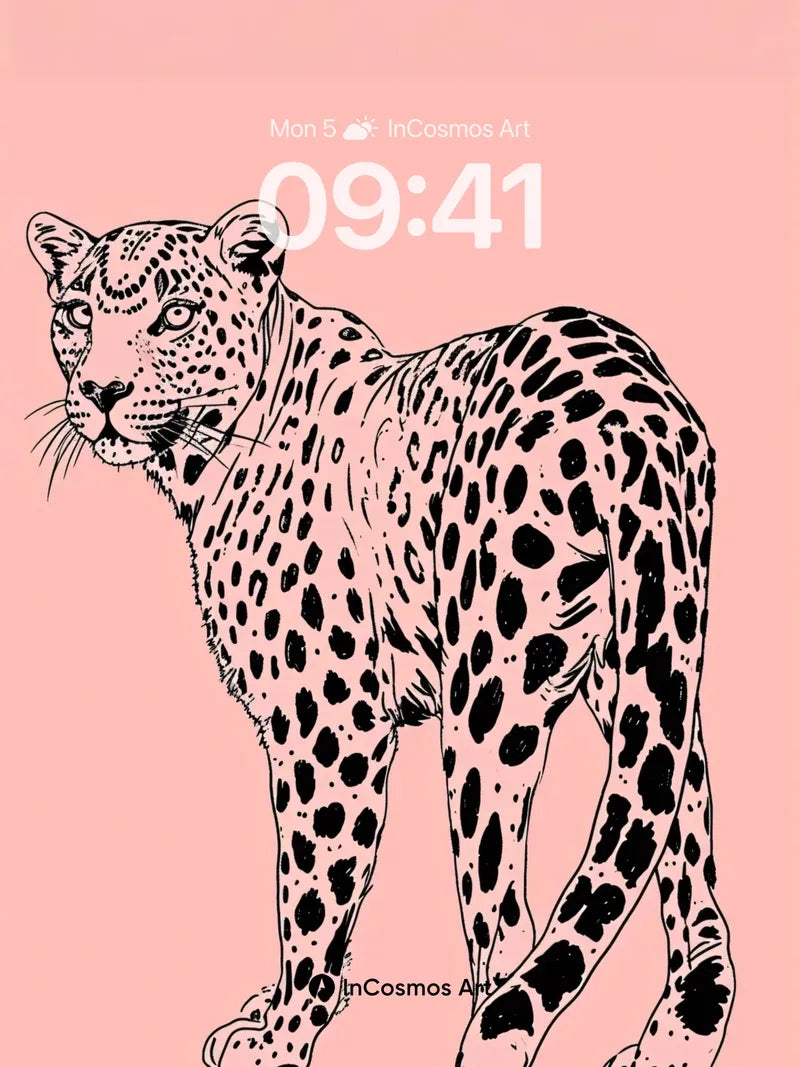 Coral Mirage Wallpaper with Leopard Lines