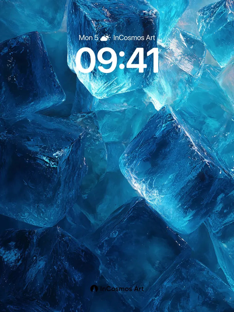 Cryo Luminescence Wallpaper with Fractal Ice