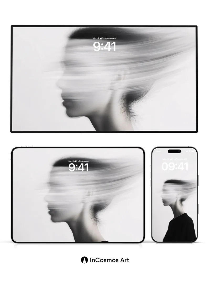 Ghostly Motion Wallpaper with Ethereal Silhouette