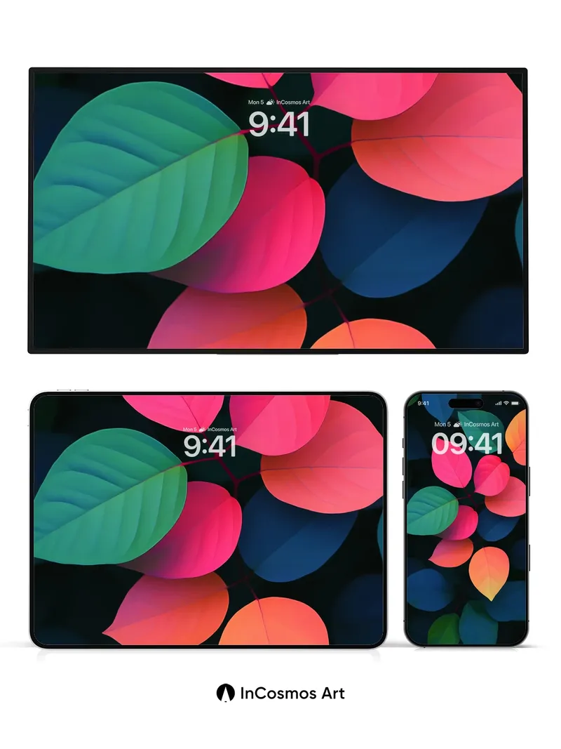 Neon Bloom Wallpaper with Living Hues