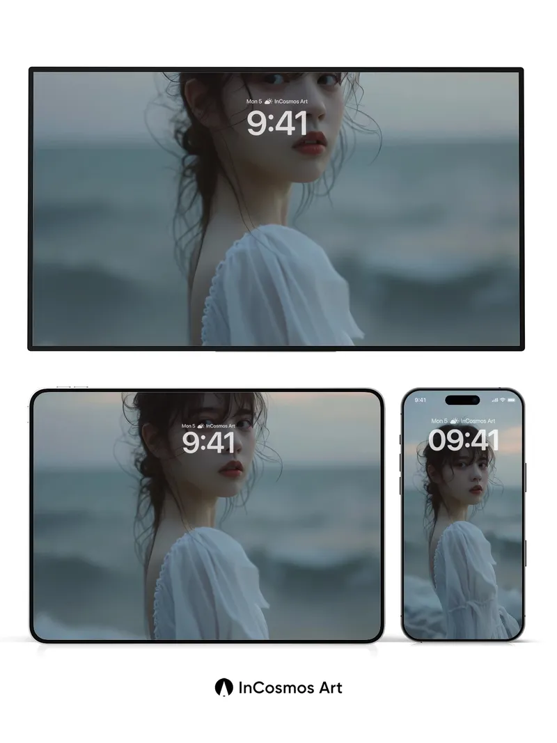 Whispering Sea Wallpaper with Drifting Light