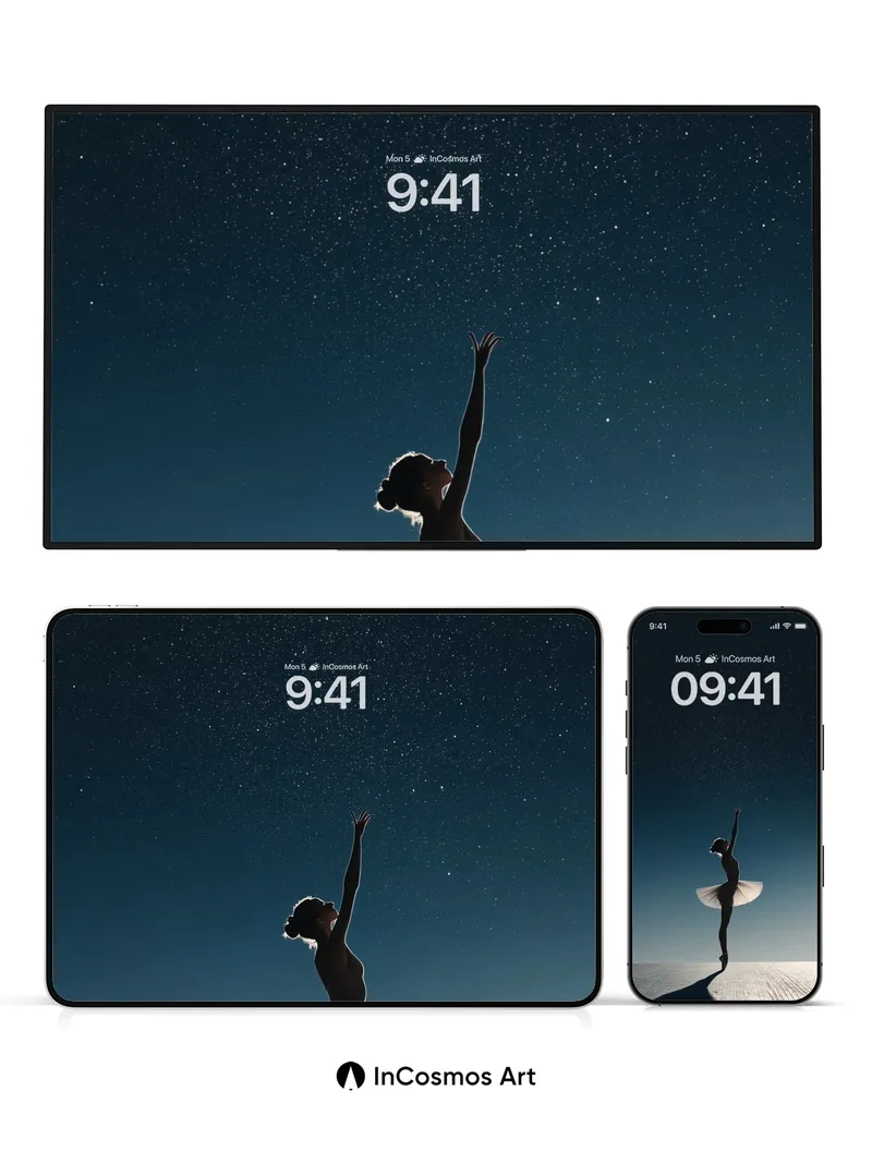 Stellar Silhouette Wallpaper with Ballet Grace