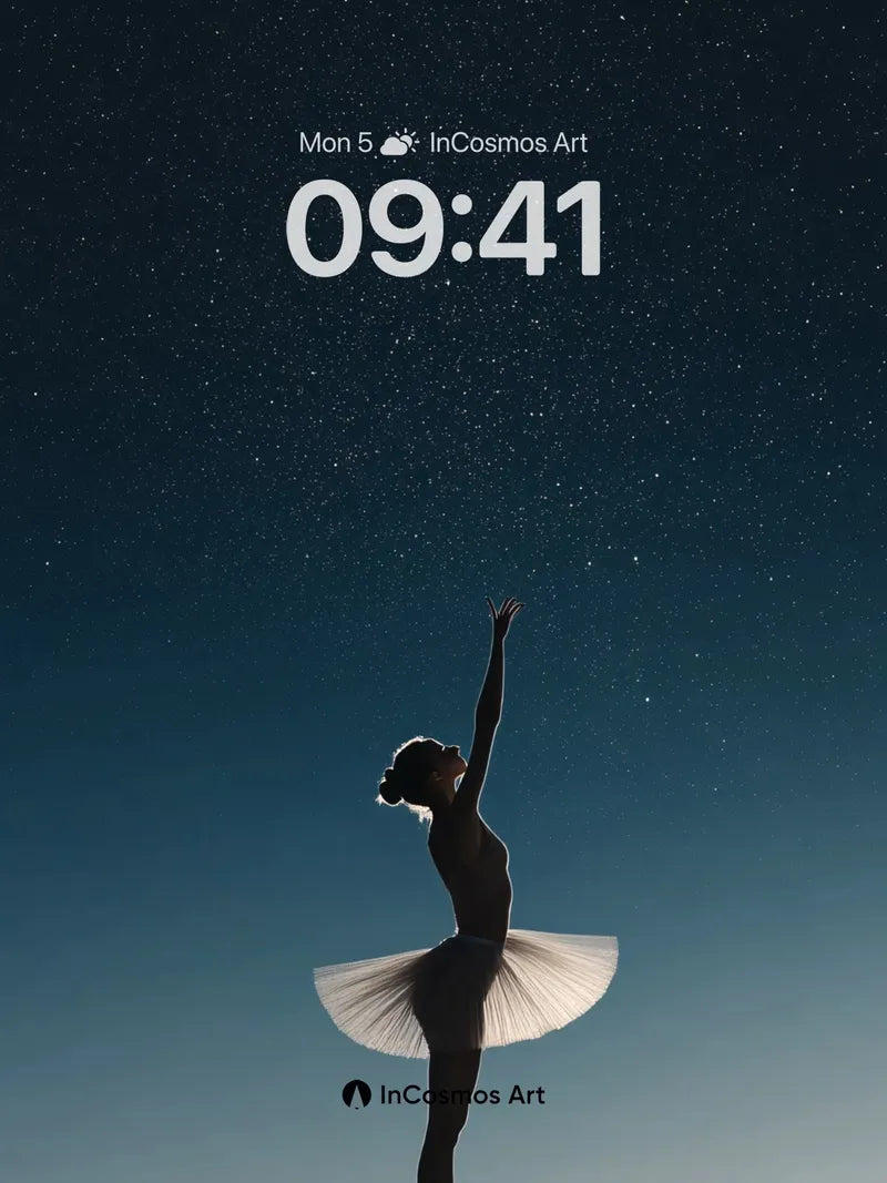Stellar Silhouette Wallpaper with Ballet Grace