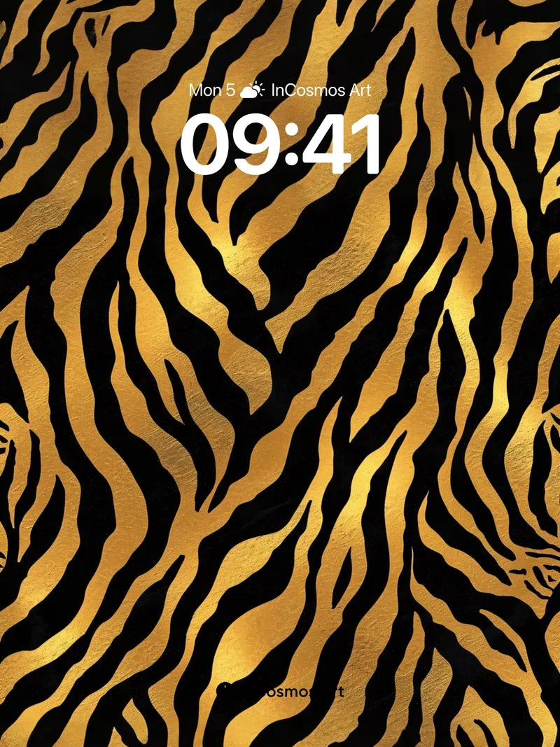 Golden Fury Wallpaper with Tiger Stripes wallpaper for iPhone, iPad & Mac
