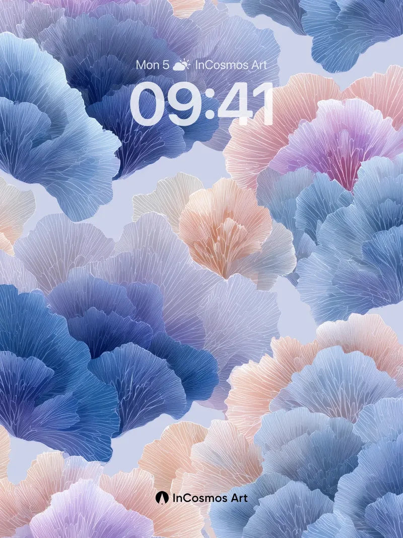 Serenity Bloom Wallpaper with Ethereal Petals wallpaper for iPhone, iPad & Mac
