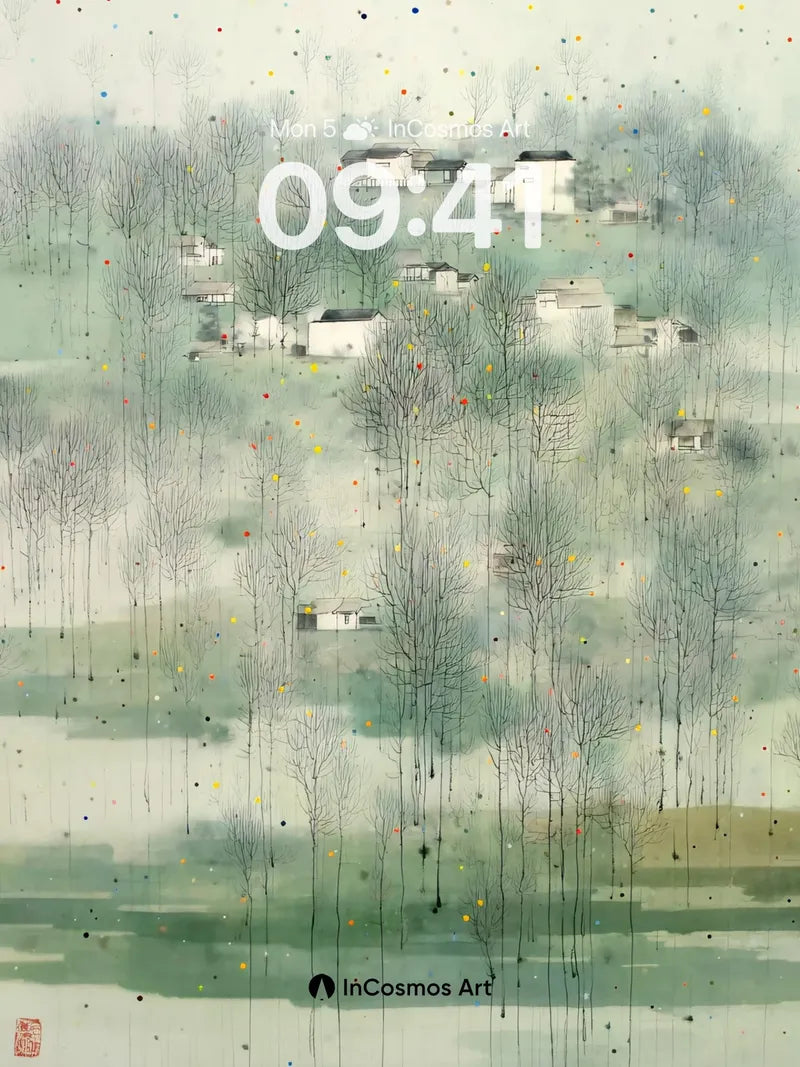 Serene Forest Mist Wallpaper with Whispering Trees wallpaper for iPhone, iPad & Mac
