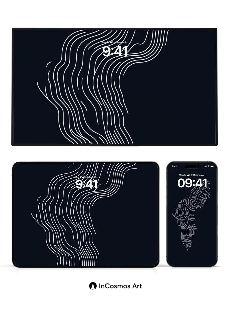 Silent Currents Wallpaper with Ghost Lines