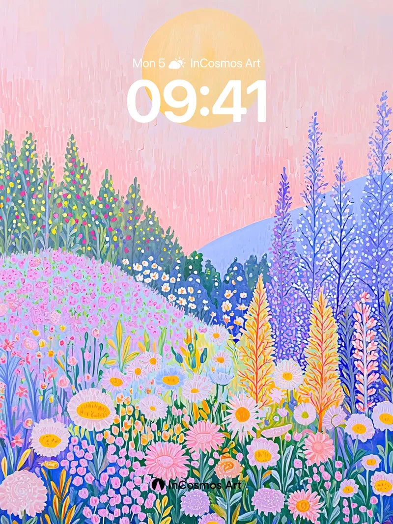 Luminous Meadow Wallpaper with Sunlit Petals