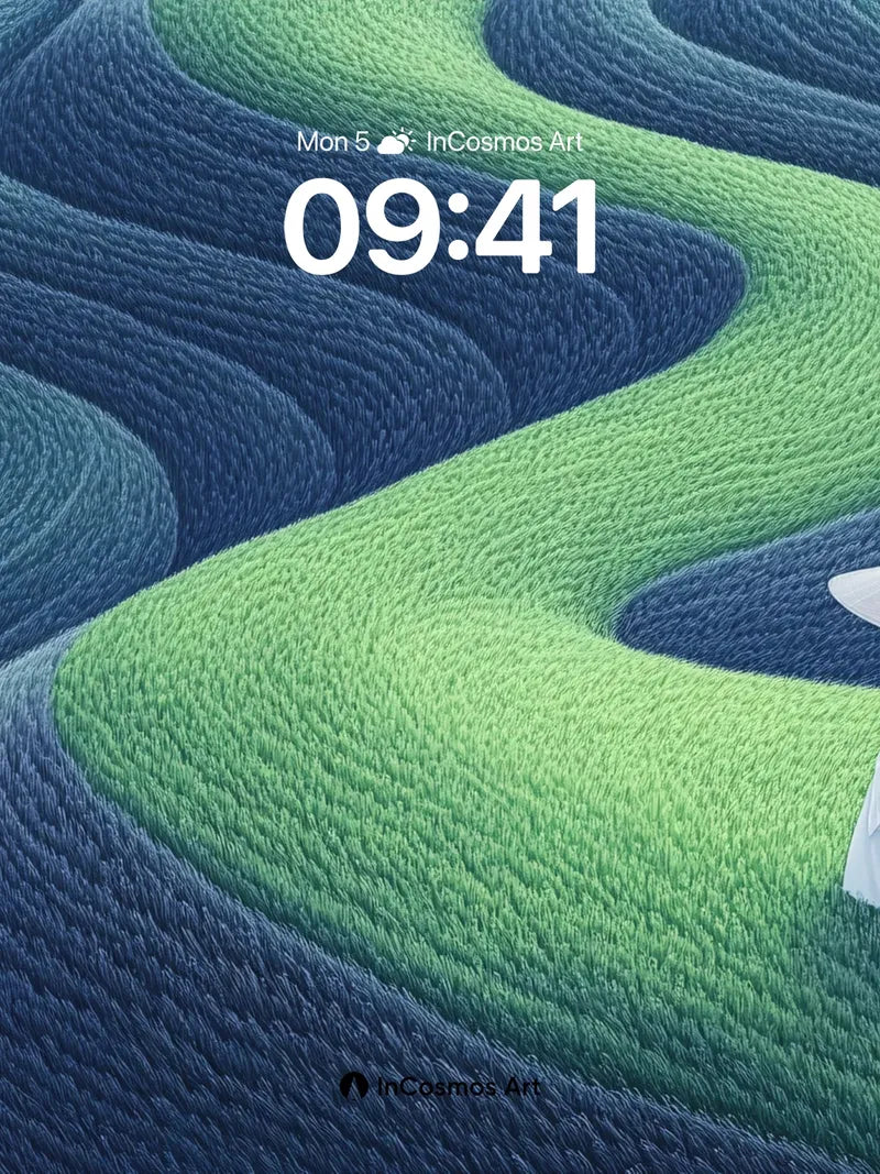 Serenity Wave Wallpaper with Floating Cloak