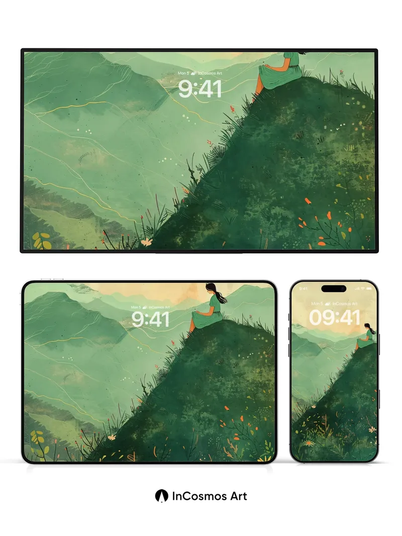 Serenity Ridge Wallpaper with Whispering Wildflowers