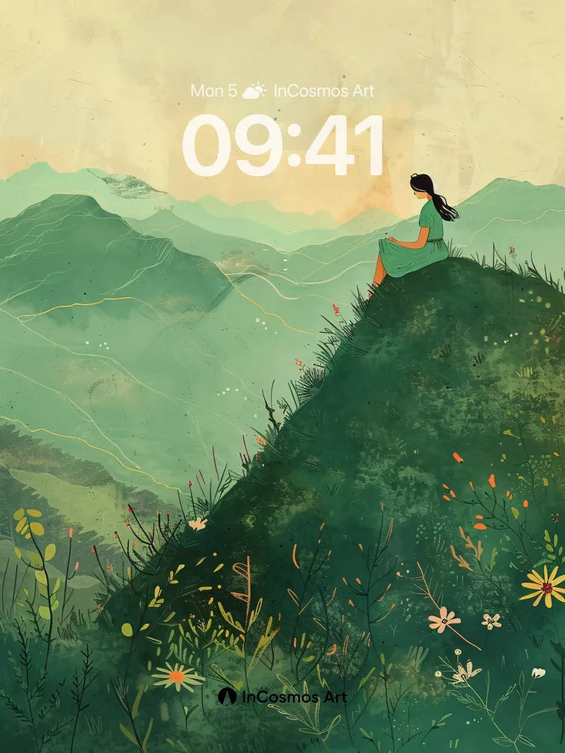 Serenity Ridge Wallpaper with Whispering Wildflowers