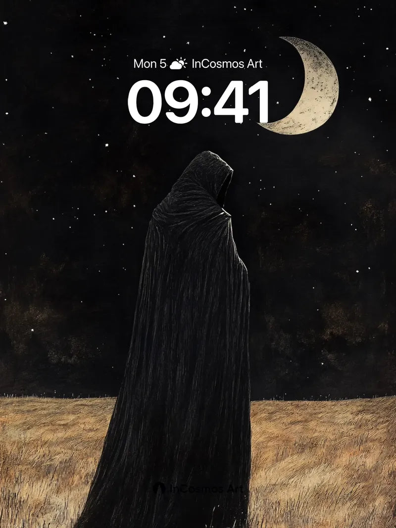 Silent Watcher Wallpaper with Moonlit Veil